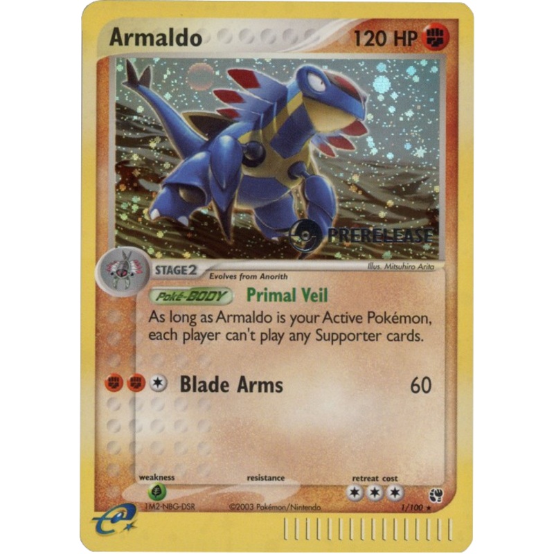 Armaldo (1/100) (Prerelease Promo) [EX: Sandstorm]