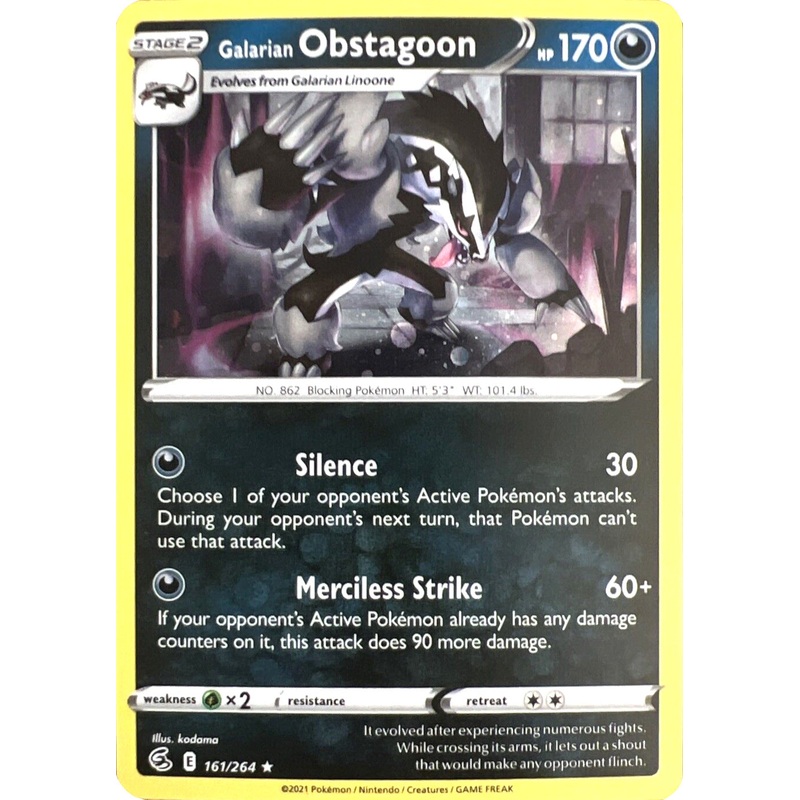Galarian Obstagoon (161/264) (Cosmos Holo) [Sword & Shield: Fusion Strike]