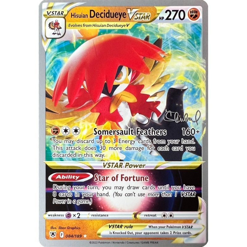 Hisuian Decidueye VSTAR (084/189) (ADP - Ondrej Skubal) [World Championships 2022]