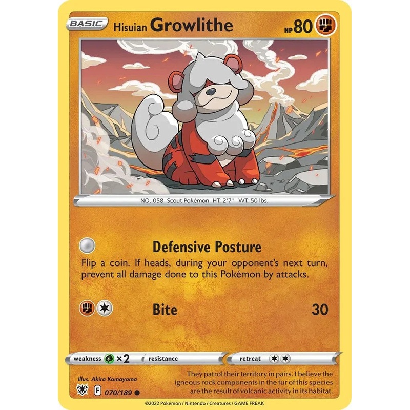 Hisuian Growlithe (070/189) (Theme Deck Exclusive) [Sword & Shield: Astral Radiance]