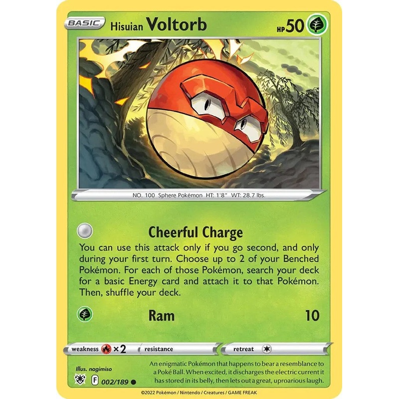 Hisuian Voltorb (002/189) (Theme Deck Exclusive) [Sword & Shield: Astral Radiance]