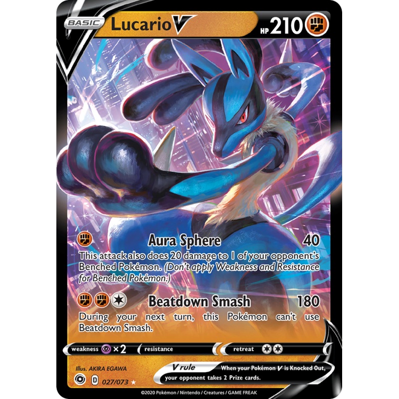 Lucario V (027/073) (Intro Deck) [Sword & Shield: Champion's Path]