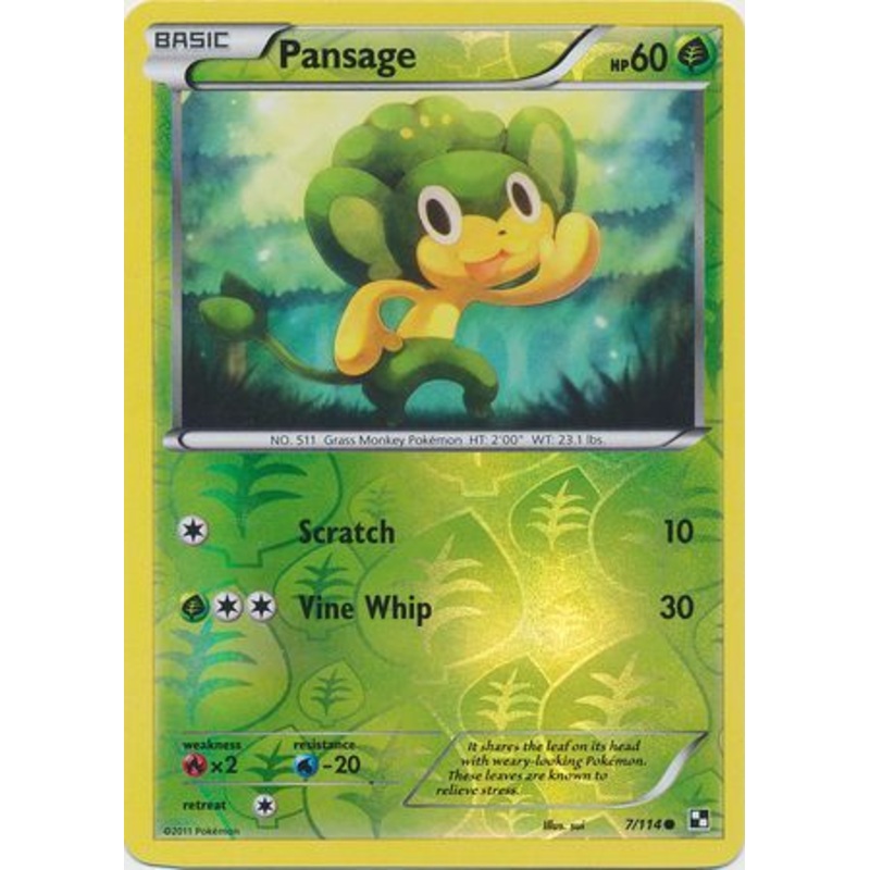 Pansage (7/114) (Energy Holo) [Black & White: Base Set]