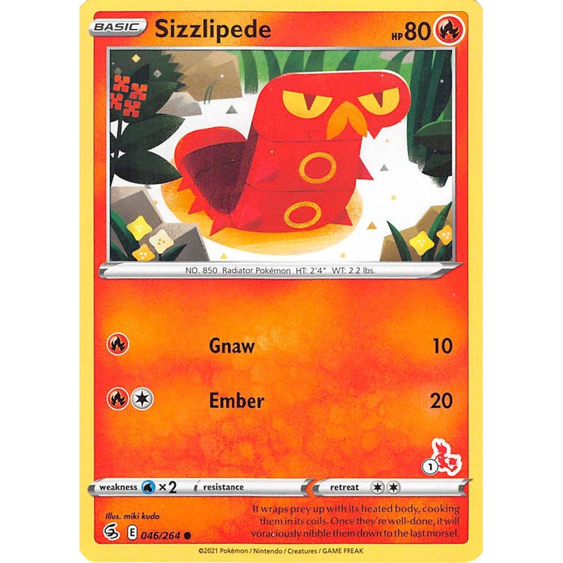 Sizzlipede (046/264) (Cinderace Stamp #1) [Battle Academy 2022]