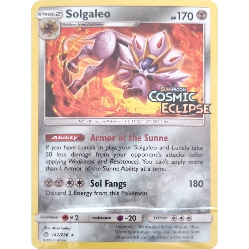Solgaleo (142/236) (Cosmic Eclipse Stamped) [Sun & Moon: Cosmic Eclipse]