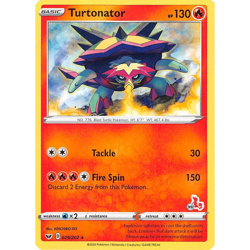 Turtonator (029/202) (Cinderace Stamp #39) [Battle Academy 2022]