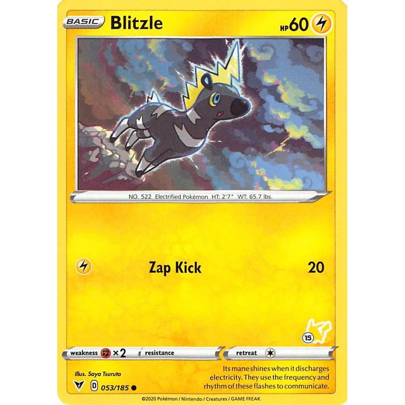 Blitzle (053/185) (Pikachu Stamp #15) [Battle Academy 2022]