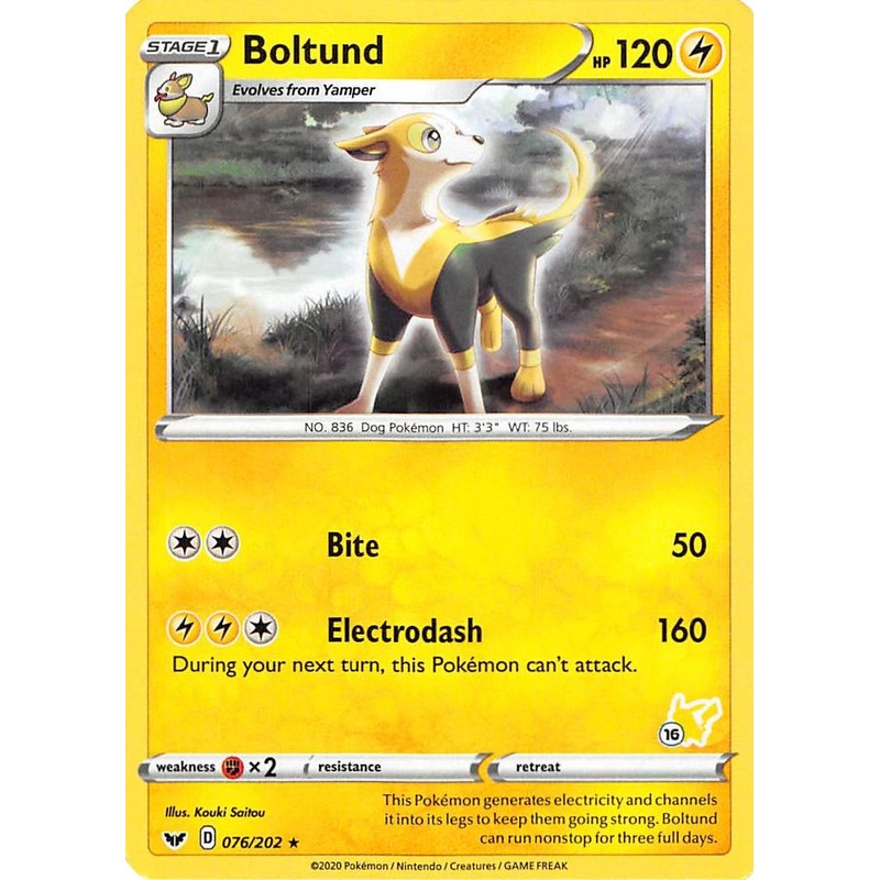 Boltund (076/202) (Pikachu Stamp #16) [Battle Academy 2022]