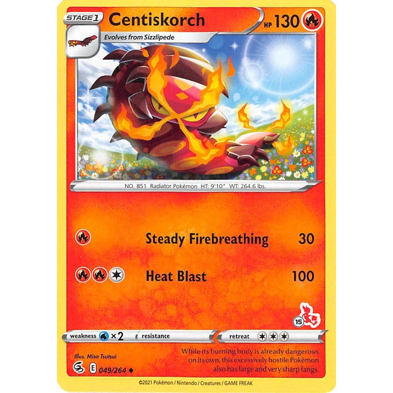 Centiskorch (49/264) (Cinderace Stamp #15) [Battle Academy 2022]