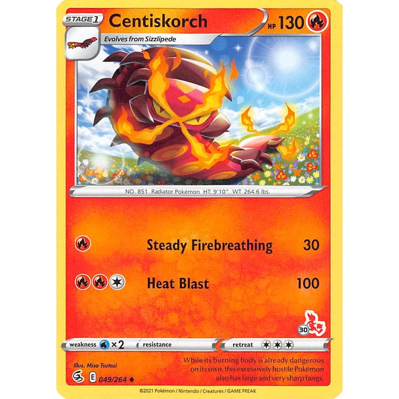 Centiskorch (49/264) (Cinderace Stamp #30) [Battle Academy 2022]