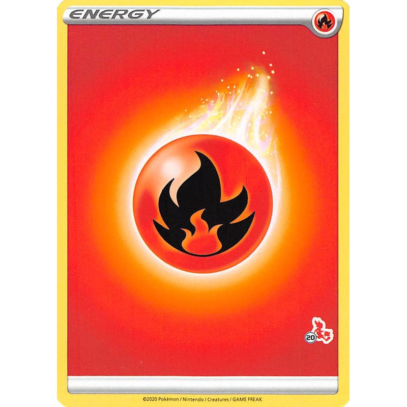 Fire Energy (Cinderace Stamp #20) [Battle Academy 2022]