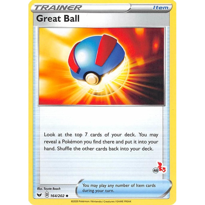 Great Ball (164/202) (Cinderace Stamp #48) [Battle Academy 2022]