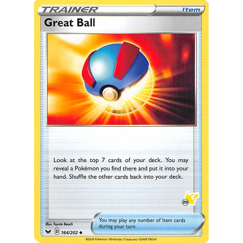 Great Ball (164/202) (Pikachu Stamp #29) [Battle Academy 2022]