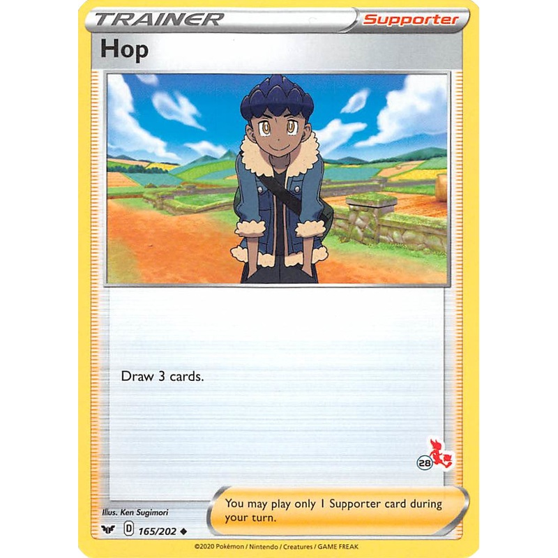 Hop (165/202) (Cinderace Stamp #28) [Battle Academy 2022]