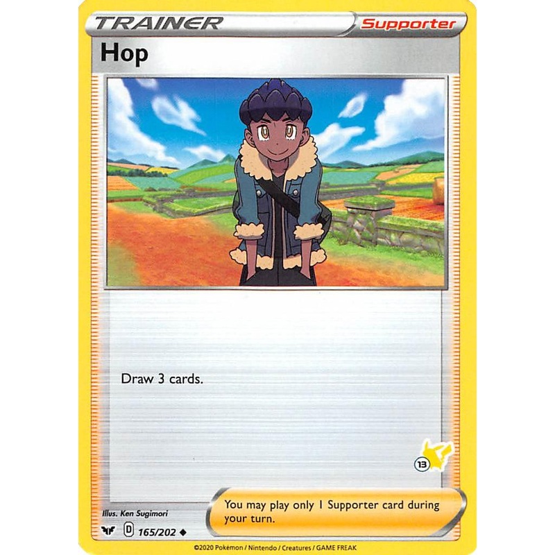 Hop (165/202) (Pikachu Stamp #13) [Battle Academy 2022]