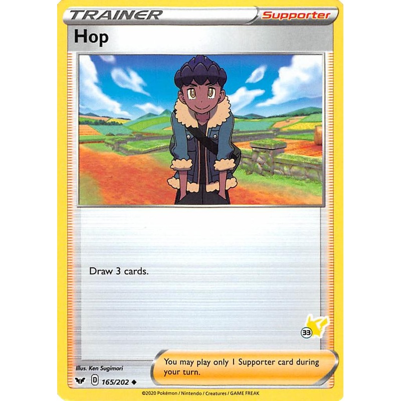 Hop (165/202) (Pikachu Stamp #33) [Battle Academy 2022]