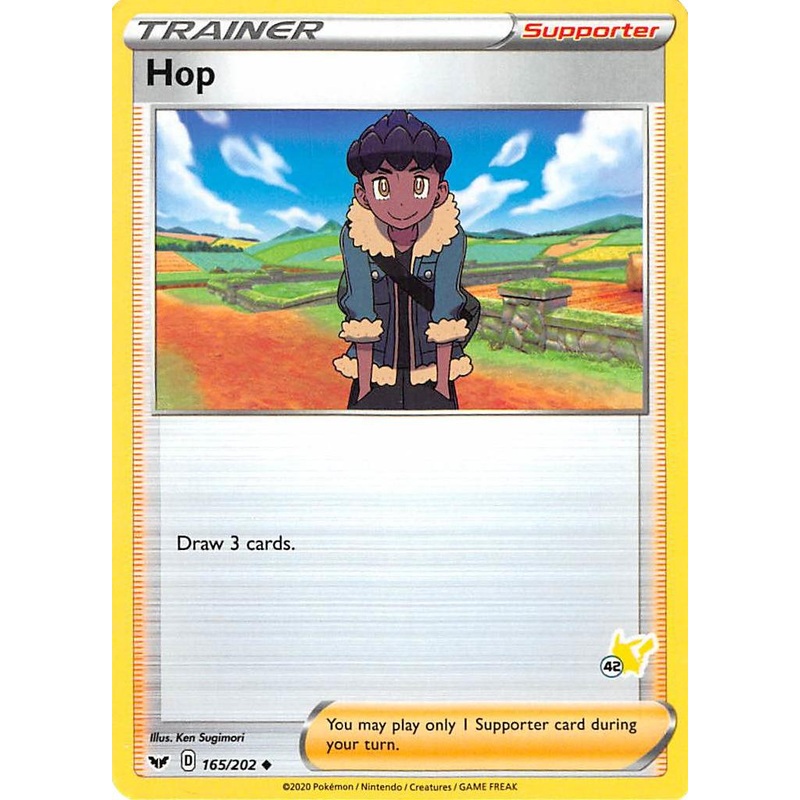 Hop (165/202) (Pikachu Stamp #42) [Battle Academy 2022]