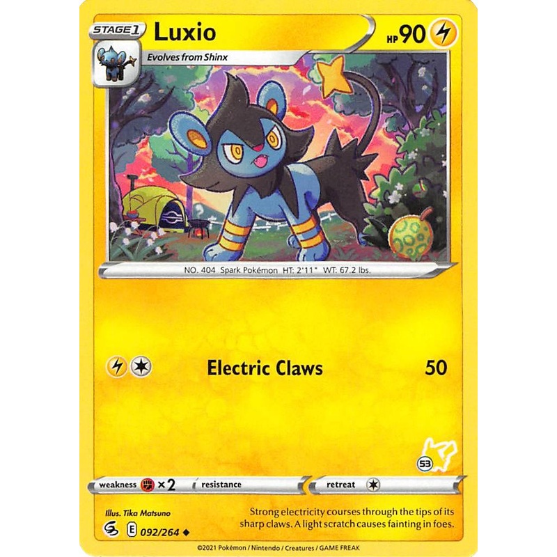 Luxio (092/264) (Pikachu Stamp #53) [Battle Academy 2022]
