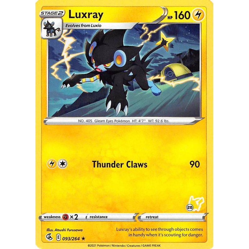 Luxray (093/264) (Pikachu Stamp #28) [Battle Academy 2022]