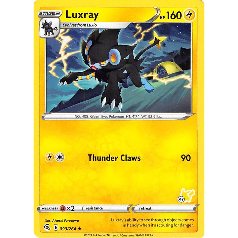 Luxray (093/264) (Pikachu Stamp #47) [Battle Academy 2022]
