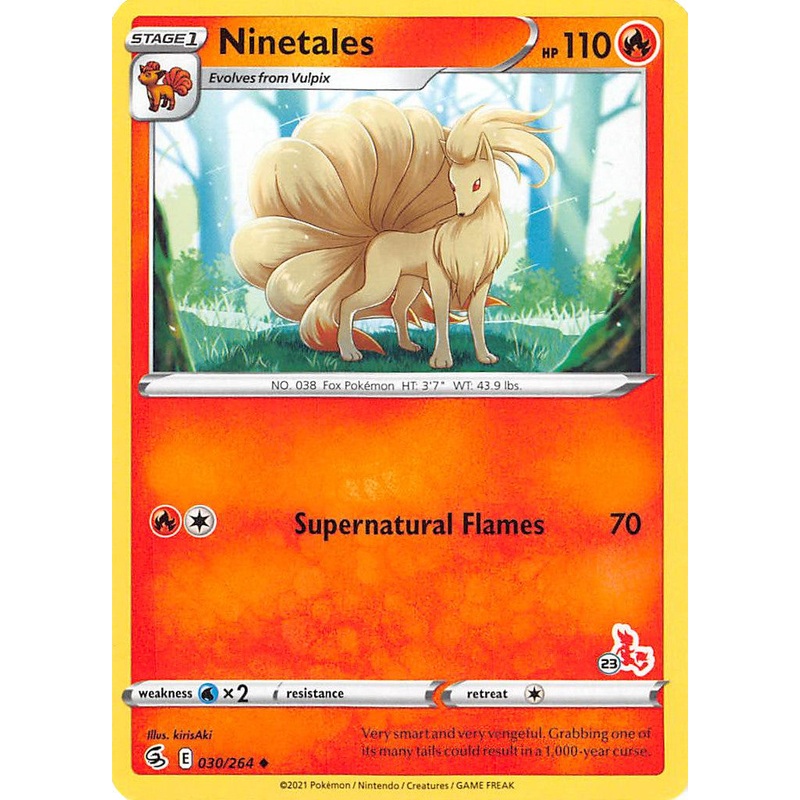 Ninetales (30/264) (Cinderace Stamp #23) [Battle Academy 2022]