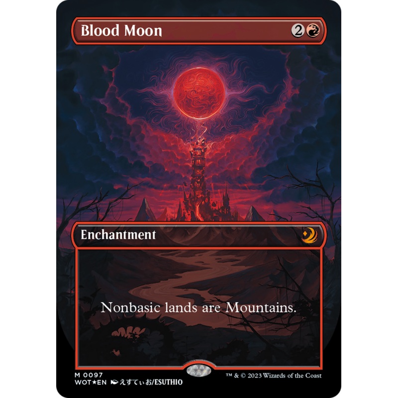 Blood Moon (Anime Borderless) (Confetti Foil) [Wilds of Eldraine: Enchanting Tales]