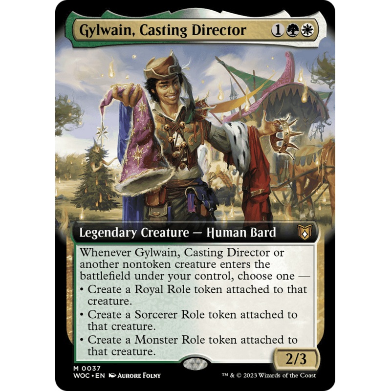 Gylwain, Casting Director (Extended Art) [Wilds of Eldraine Commander]