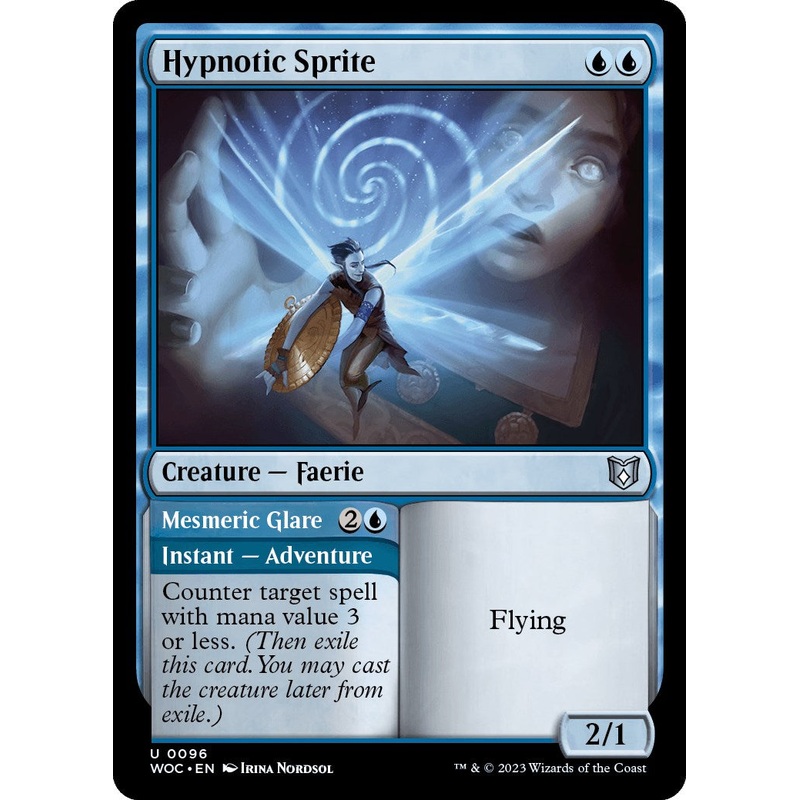 Hypnotic Sprite // Mesmeric Glare [Wilds of Eldraine Commander]