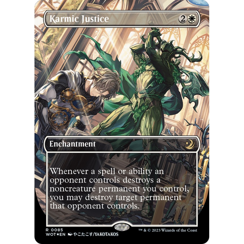 Karmic Justice (Anime Borderless) (Confetti Foil) [Wilds of Eldraine: Enchanting Tales]