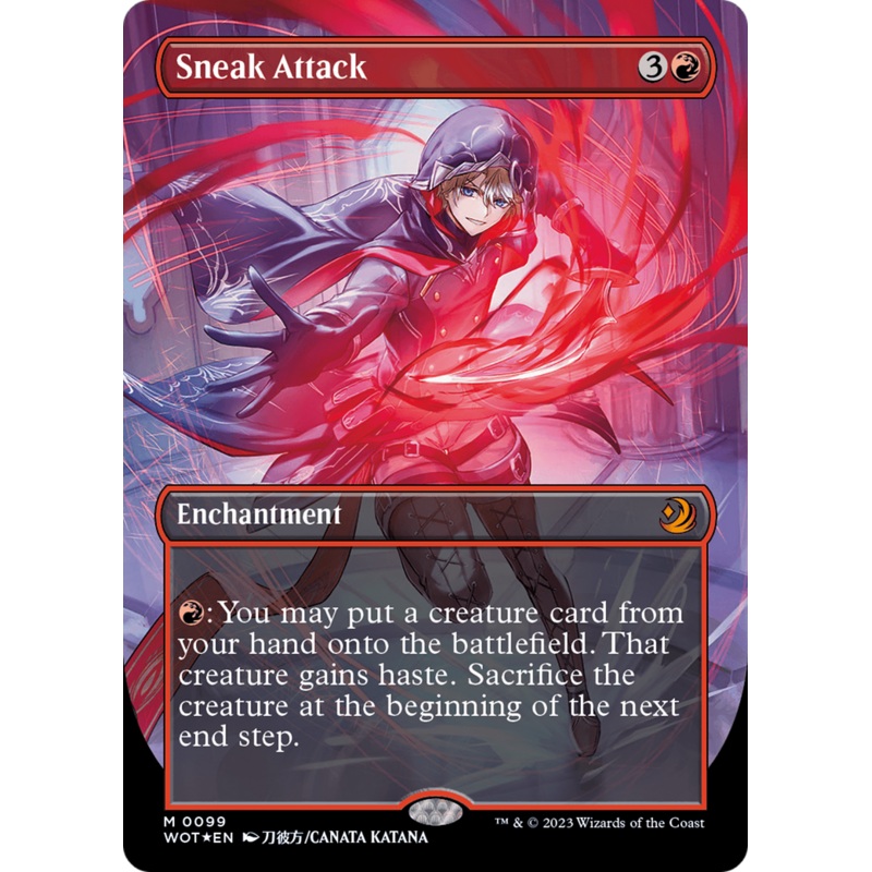 Sneak Attack (Anime Borderless) (Confetti Foil) [Wilds of Eldraine: Enchanting Tales]