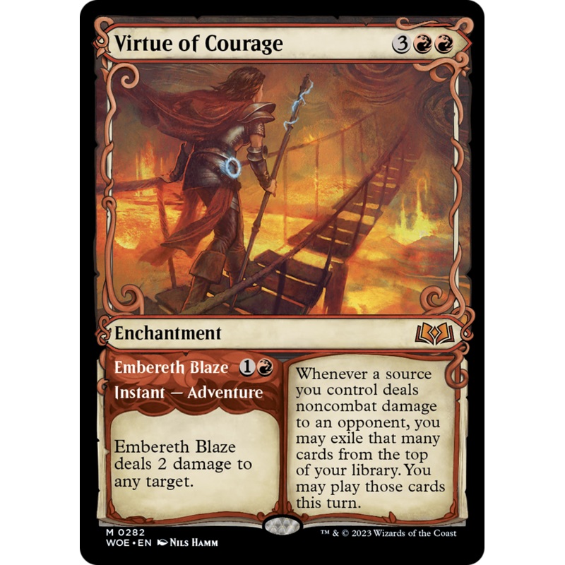 Virtue of Courage // Embereth Blaze (Showcase) [Wilds of Eldraine]