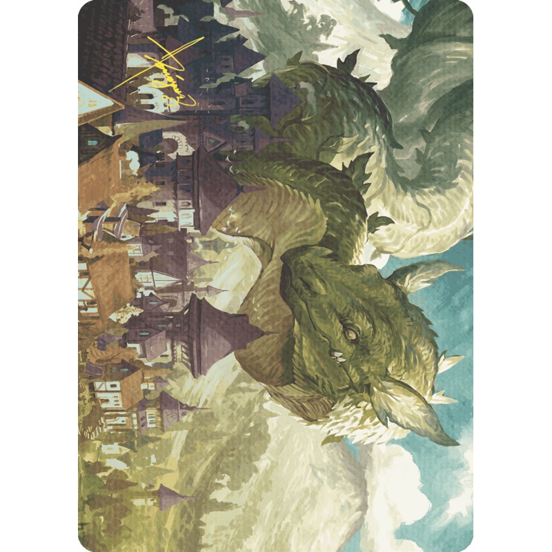 Beanstalk Wurm Art Card (Gold-Stamped Signature) [Wilds of Eldraine Art Series]