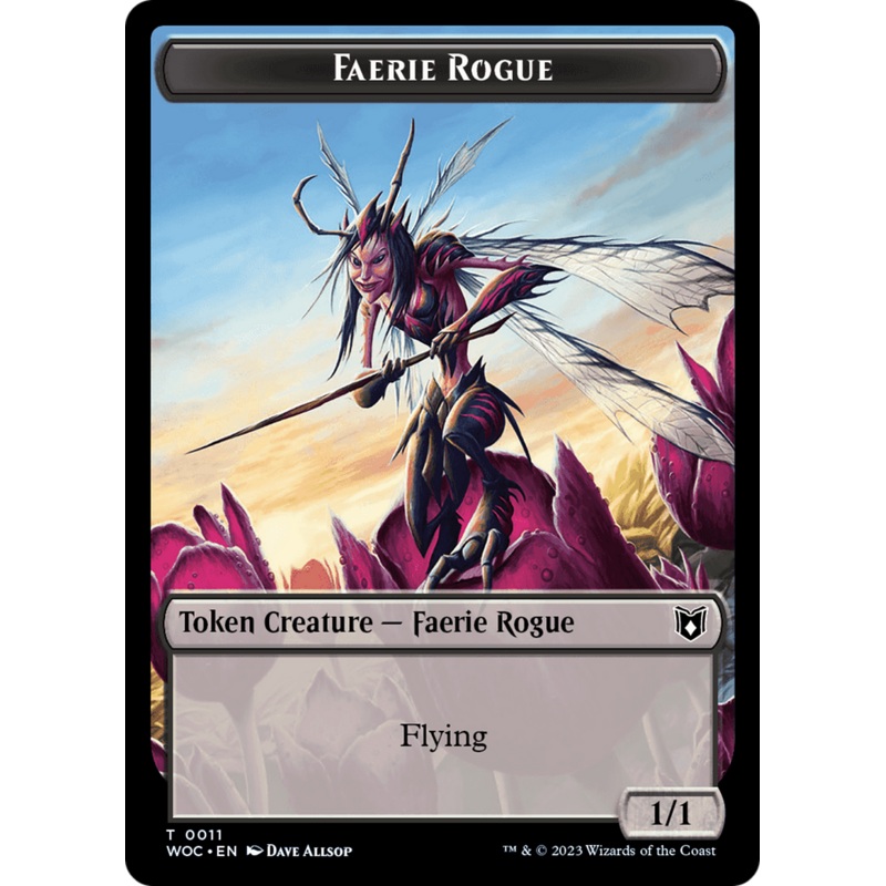 Faerie Rogue // Pirate (0011) Double-Sided Token [Wilds of Eldraine Commander Tokens]