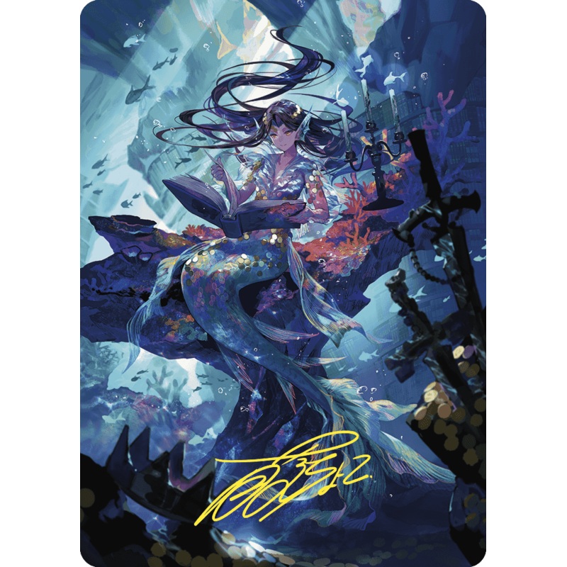 Rhystic Study Art Card (Gold-Stamped Signature) [Wilds of Eldraine Art Series]