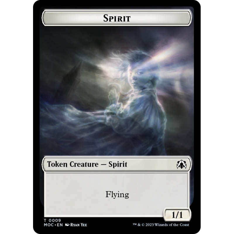 Spirit (9) // Treasure Double-Sided Token [March of the Machine Commander Tokens]