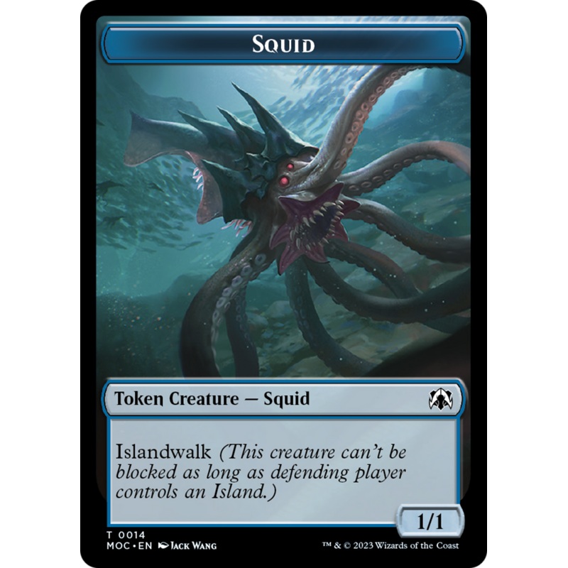 Squid // Human (26) Double-Sided Token [March of the Machine Commander Tokens]