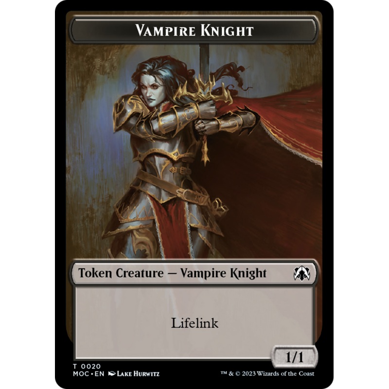 Vampire Knight // Soldier Double-Sided Token [March of the Machine Commander Tokens]