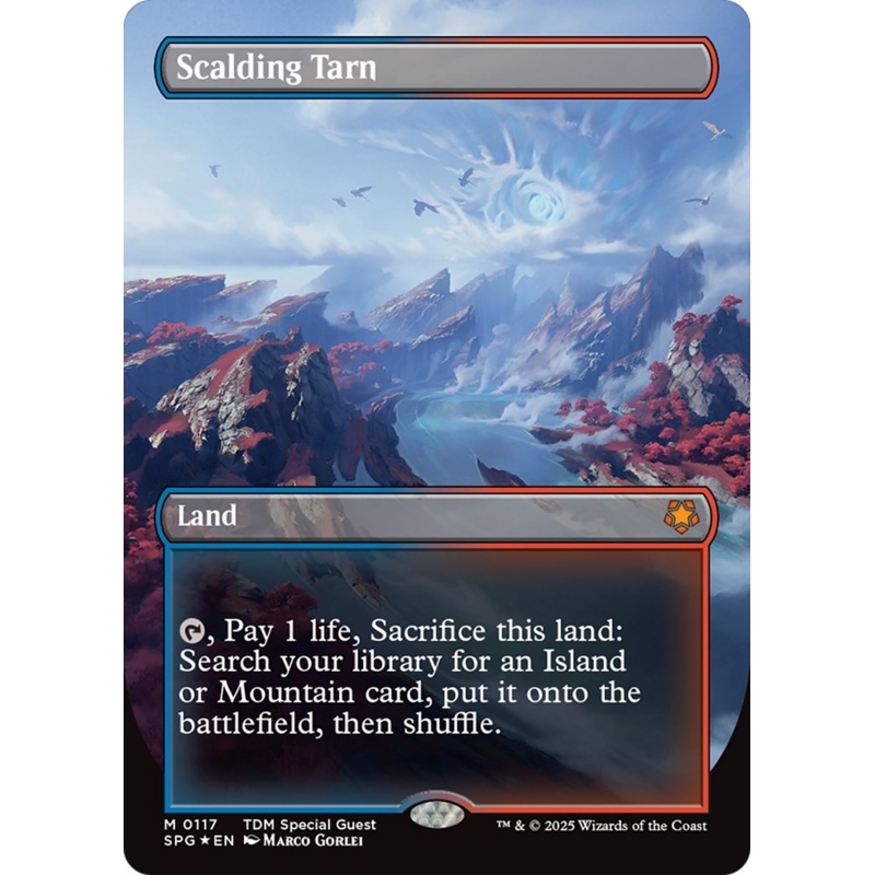 Scalding Tarn (Borderless) (Dragonscale Foil) [Tarkir: Dragonstorm Special Guests]