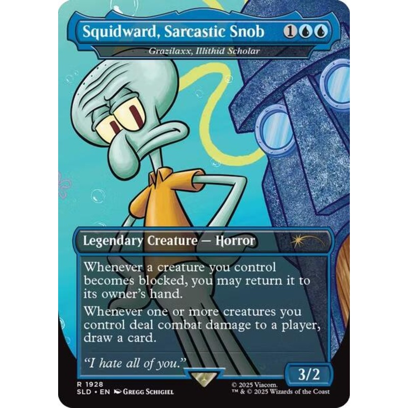 Squidward, Sarcastic Snob - Grazilaxx, Illithid Scholar [Secret Lair Drop Series]