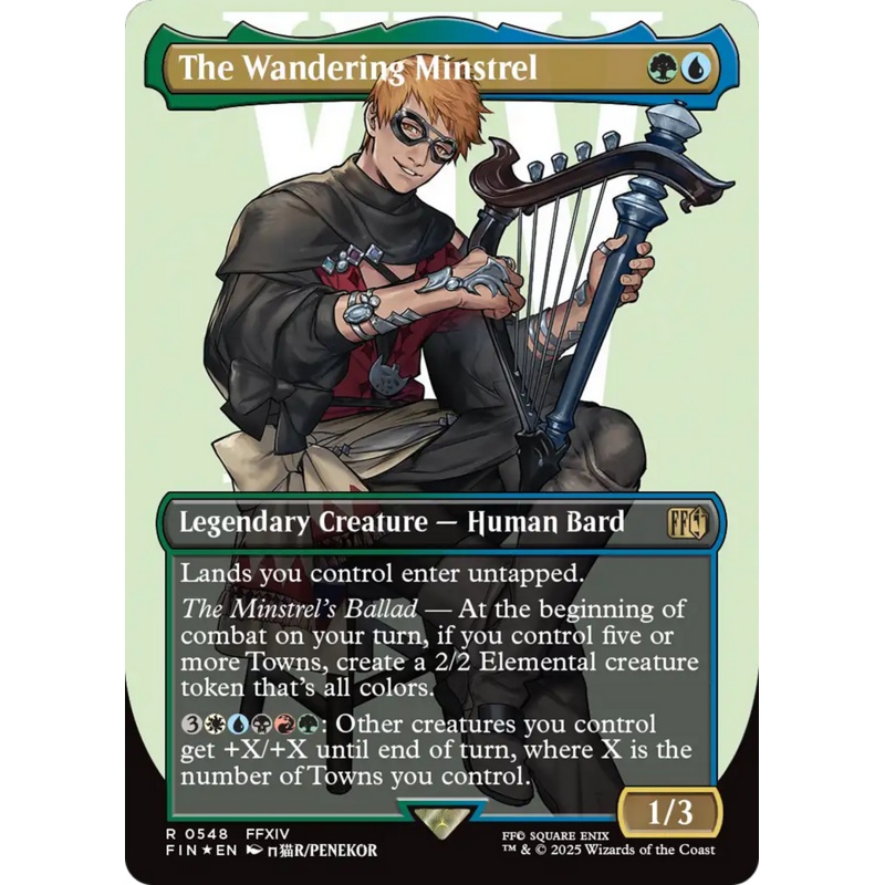 The Wandering Minstrel (Borderless) (Surge Foil) [FINAL FANTASY]