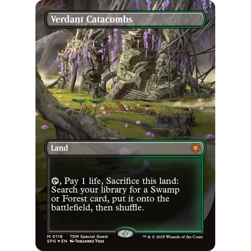 Verdant Catacombs (Borderless) (Dragonscale Foil) [Tarkir: Dragonstorm Special Guests]