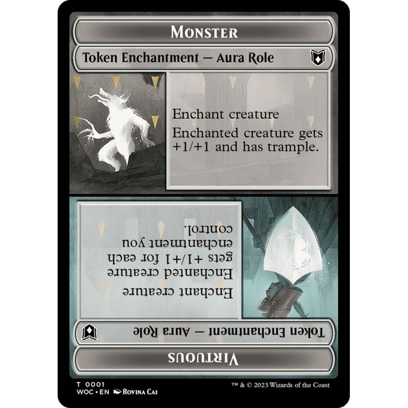 Copy // Monster Role / Virtuous Role Double-Sided Token [Wilds of Eldraine Commander Tokens]