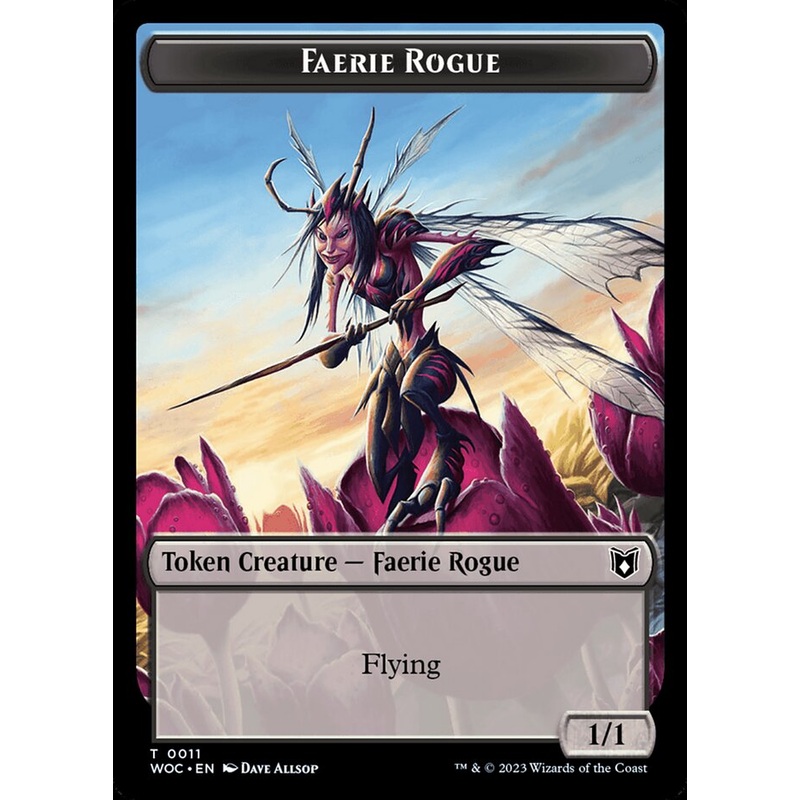 Faerie Rogue // Faerie (0011) Double-Sided Token [Wilds of Eldraine Commander Tokens]