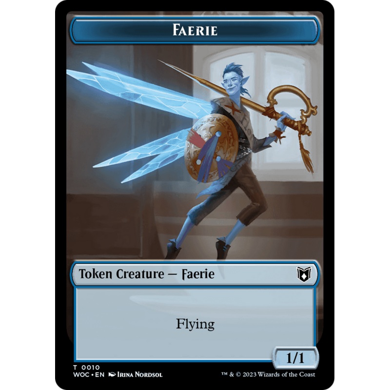 Faerie // Saproling Double-Sided Token [Wilds of Eldraine Commander Tokens]