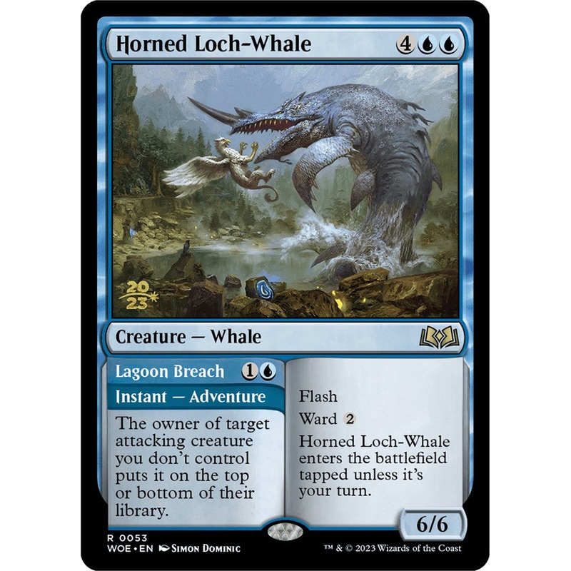 Horned Loch-Whale // Lagoon Breach [Wilds of Eldraine Prerelease Promos]