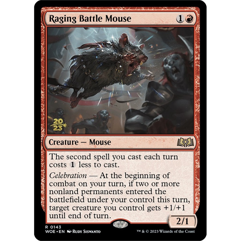 Raging Battle Mouse [Wilds of Eldraine Prerelease Promos]