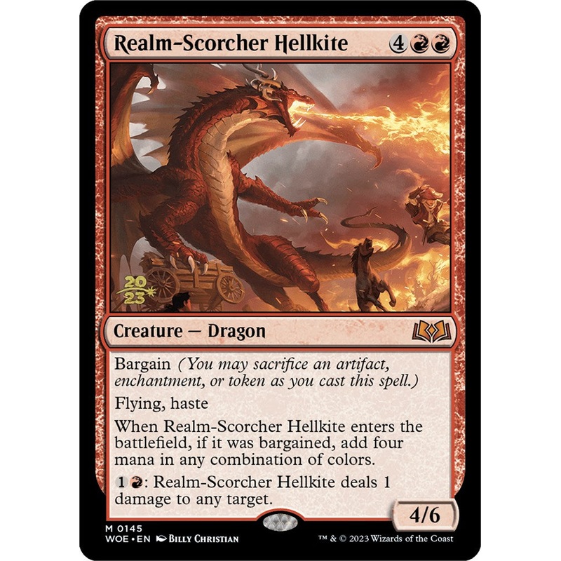 Realm-Scorcher Hellkite [Wilds of Eldraine Prerelease Promos]