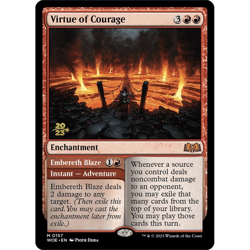 Virtue of Courage // Embereth Blaze [Wilds of Eldraine Prerelease Promos]