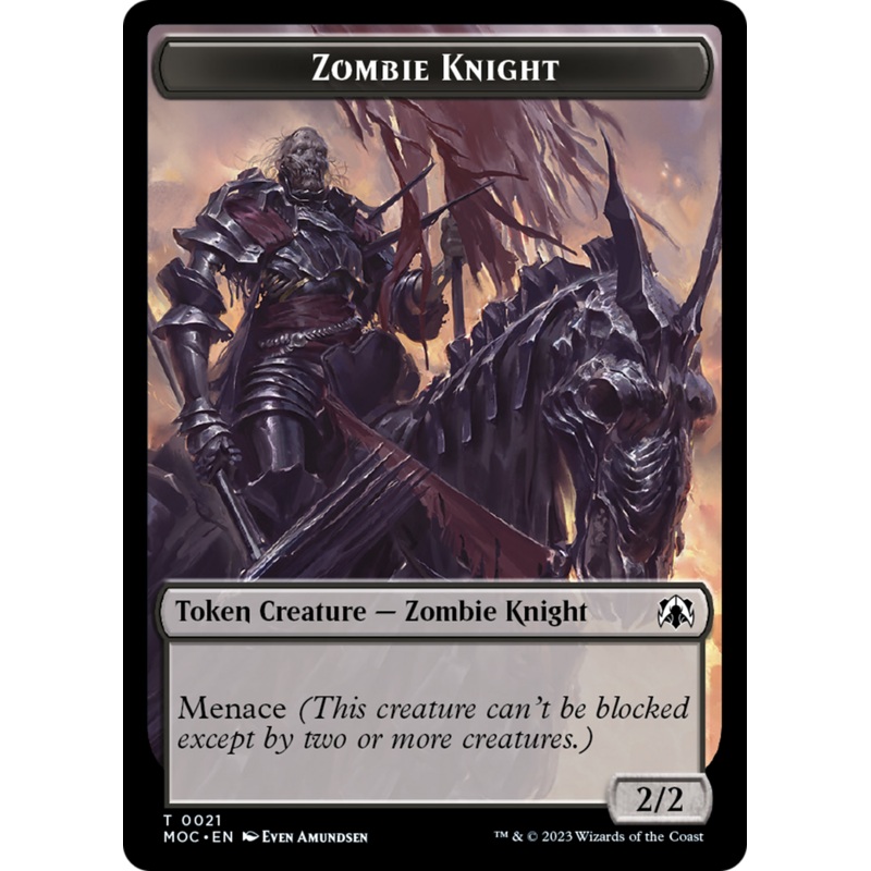 Zombie Knight // Human (6) Double-Sided Token [March of the Machine Commander Tokens]