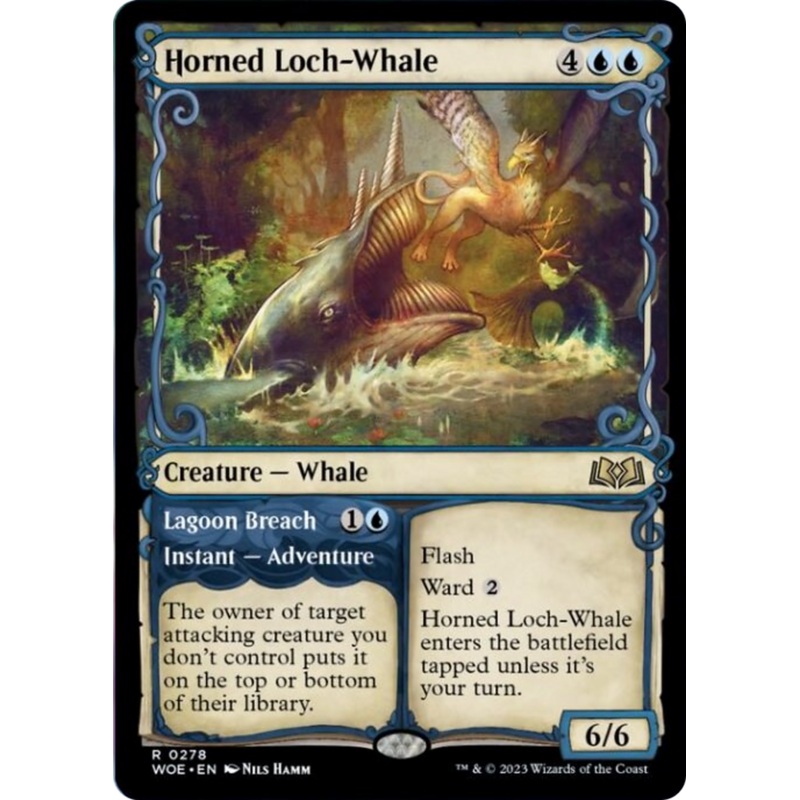 Horned Loch-Whale // Lagoon Breach (Showcase) [Wilds of Eldraine]